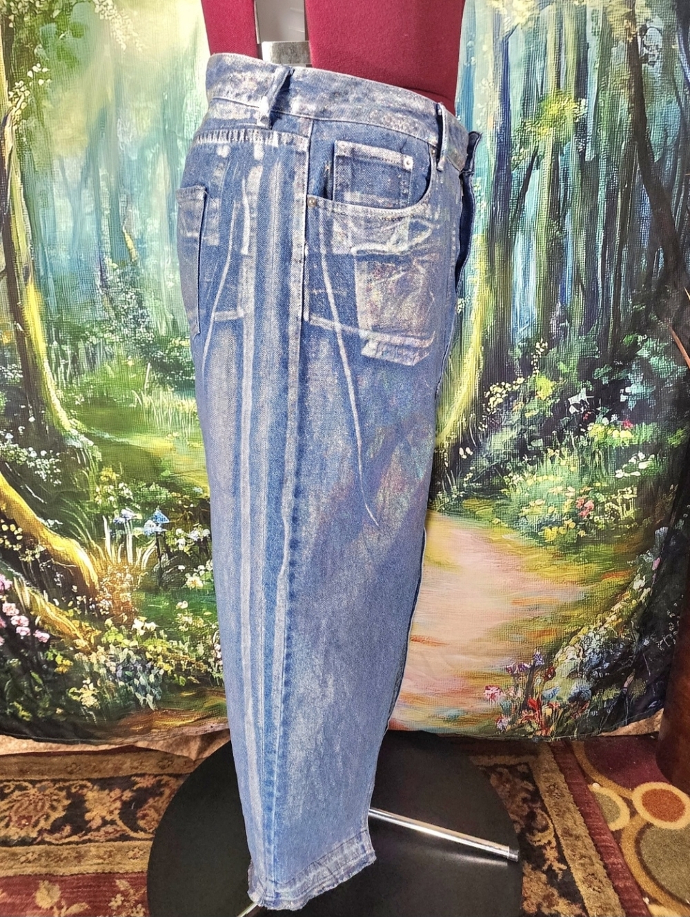 FOREVER 21 Metallic Jean Denim Skirt Size 1X - Picture 7 of 9